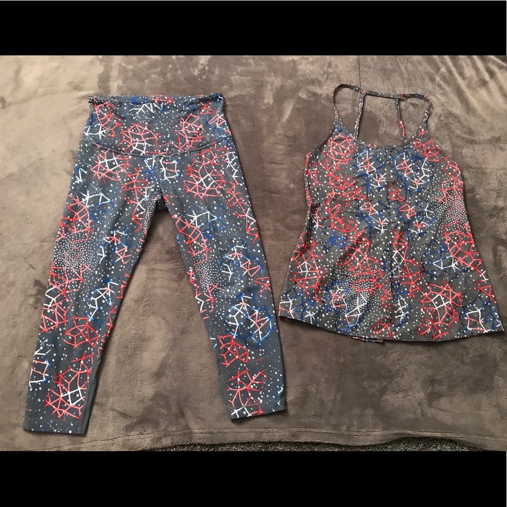 Zella set top and high waisted leggings . Size S
